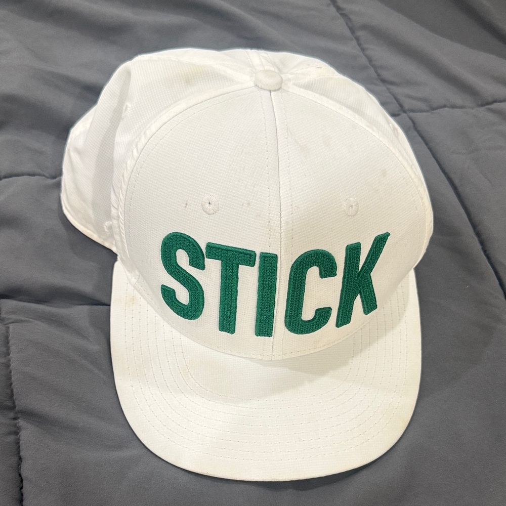 White “Stick” SnapBack Golf Hat